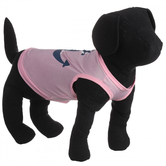 Літня майка з поліестеру для собак "Якір", рожева, розмір L