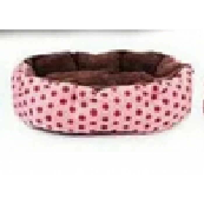 Лежанка в горошок для собак, рожева розмір 38х30х10 м