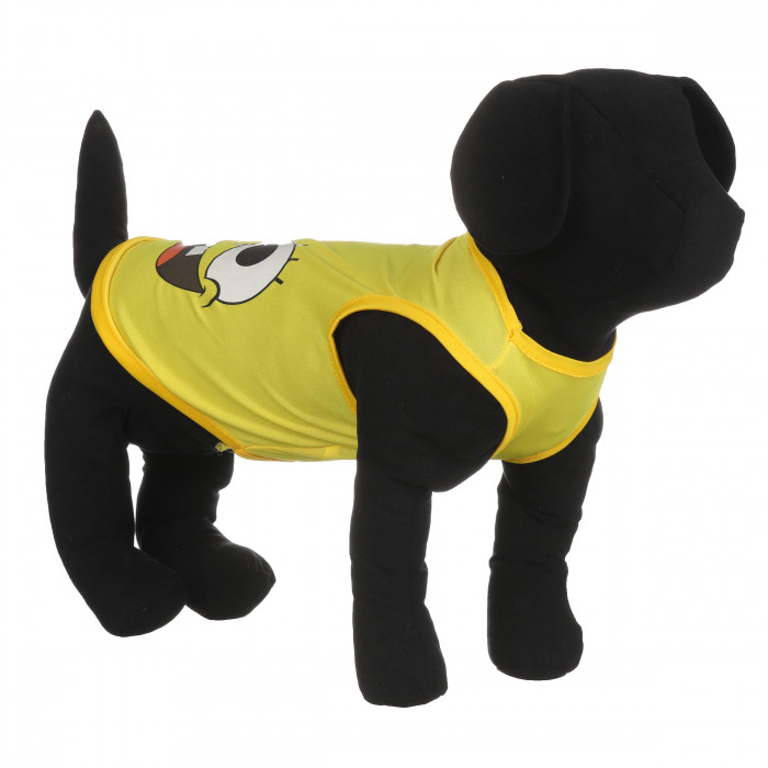 Літня тонка майка для собак "Губка боб", жовта, розмір L