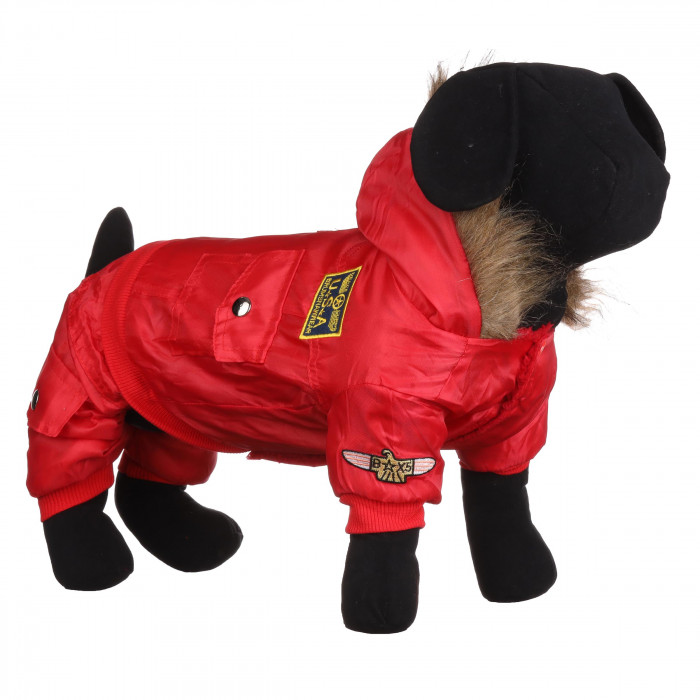 Зимовий теплий комбінезон для собак "USA", червоний, розмір XL