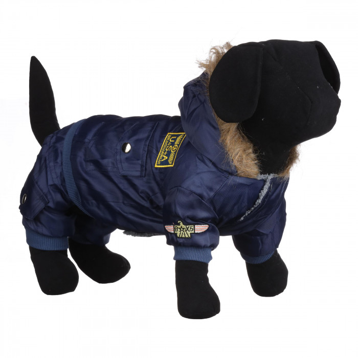Зимний теплый комбинезон для собак "USA", синий, размер L