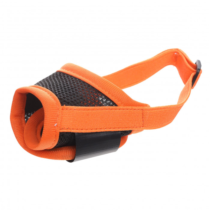 Регулируемый тканевый намордник для собак "Muzzle", оранжевый, размер L