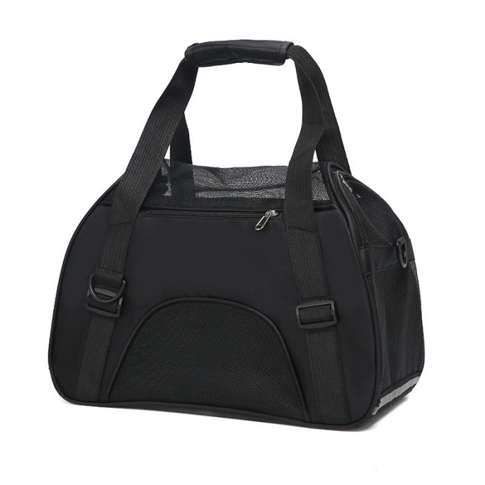 Сітчаста сумка переноска для собак із ручками, чорна, розмір