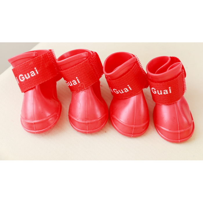 Демісезонні гумові чоботи для собак водонепроникні "Rain", червоні, розмір 5