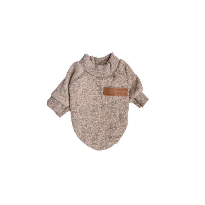 Осінньо-весняний джемпер для котів та кішок "Classic", бежево-сірий, розмір XS