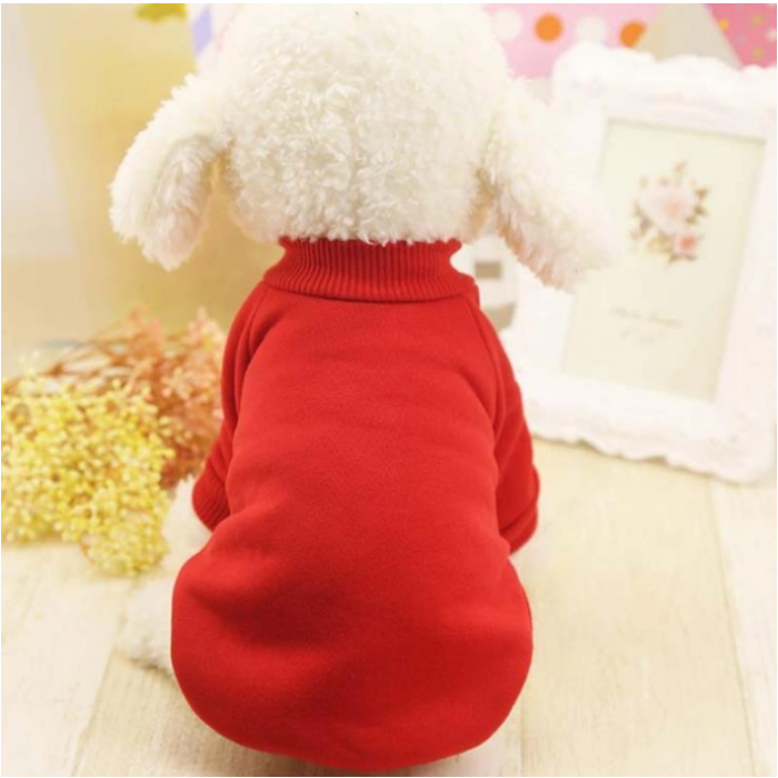 Осінньо-весняний пуловер для котів та кішок "Однотон", червоний, розмір XS