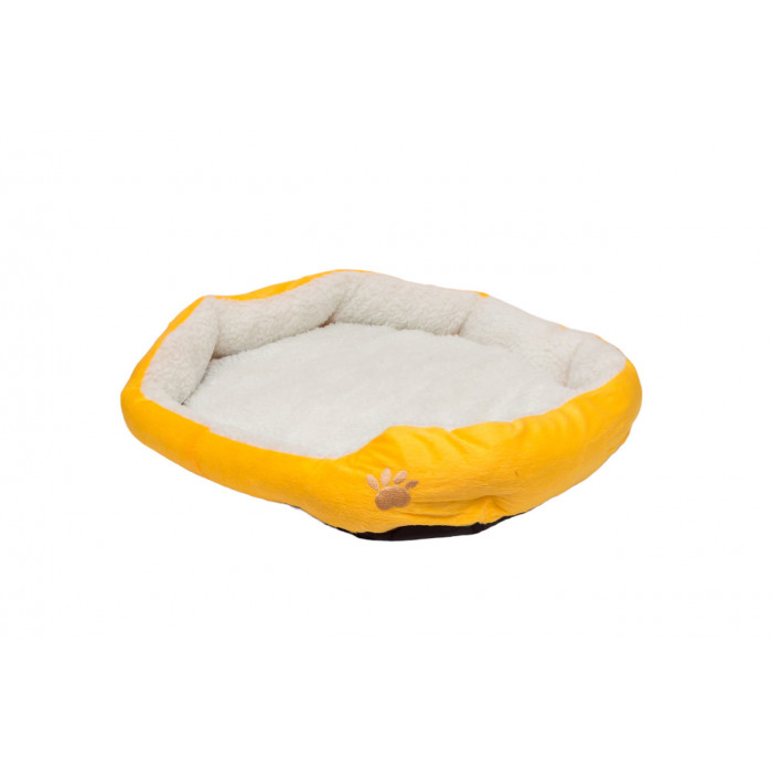 Бескаркасный лежак для котов и кошек "Pillow", желтый, размер 52х42х15 см