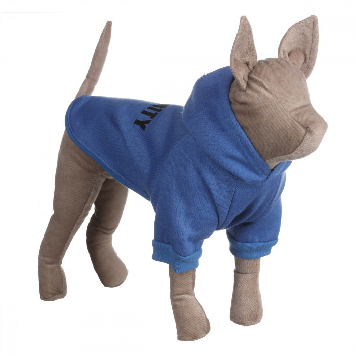 Осінньо-весняне худі для котів та кішок "Security" з капюшоном, синє, розмір M