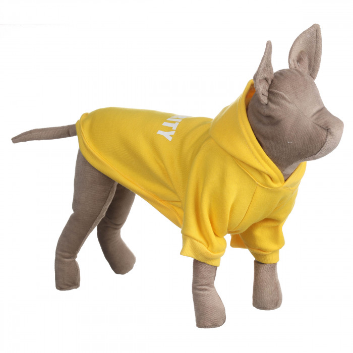 Осінньо-весняне худі для котів та кішок "Security" з капюшоном, жовте, розмір XL
