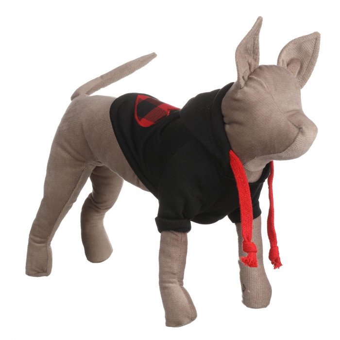 Осінньо-весняне худі для котів та кішок "Серце", чорне, розмір 3XL