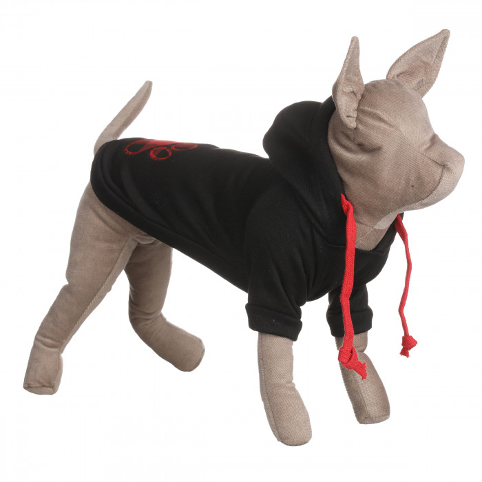 Осінньо-весняне худі для котів та кішок "Лапа", чорне, розмір M