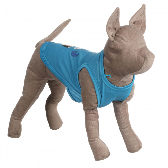 Літня тонка майка для котів та кішок "Монстр", блакитна, розмір XL