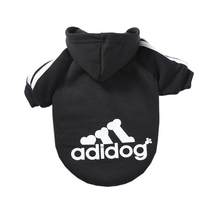 Осінньо-весняне спортивне худі для котів та кішок "Adidog" чорне, розмір 5XL