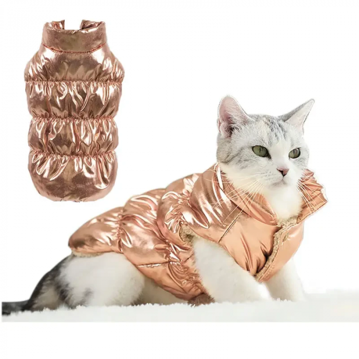 Зимний флисовый жилет для собак на синтепоне "Gold", золотистый, размер XL