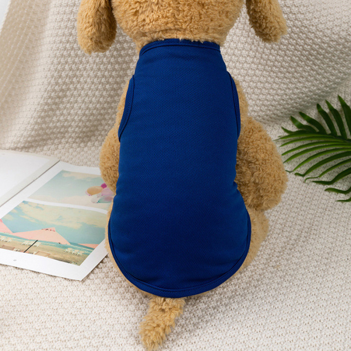 Літня тонка сітчаста майка для котів та кішок "Однотон", синя, розмір L