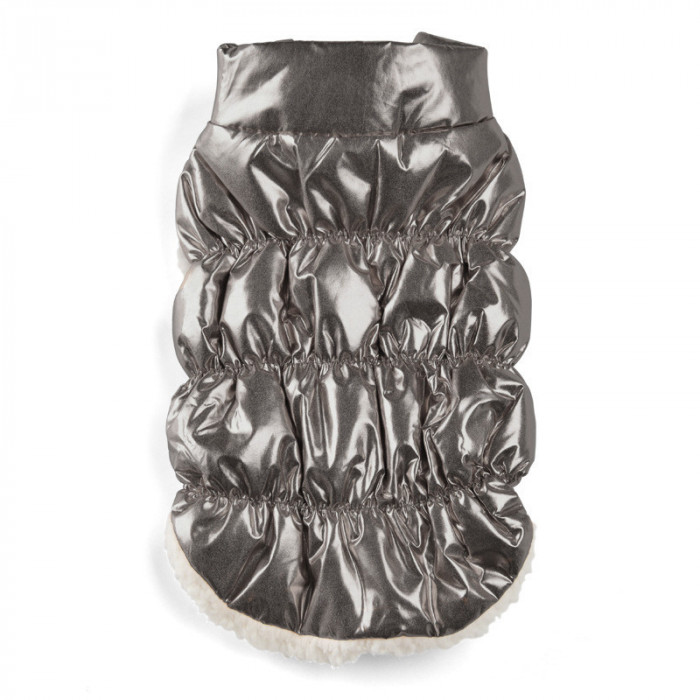 Зимний флисовый жилет для собак на синтепоне "Gold", серебристый, размер M