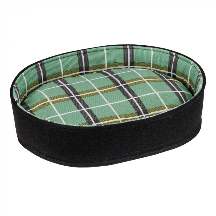 Лежак для собак BronzeDog повсть+бязь Овальний чорний, розмір XS
