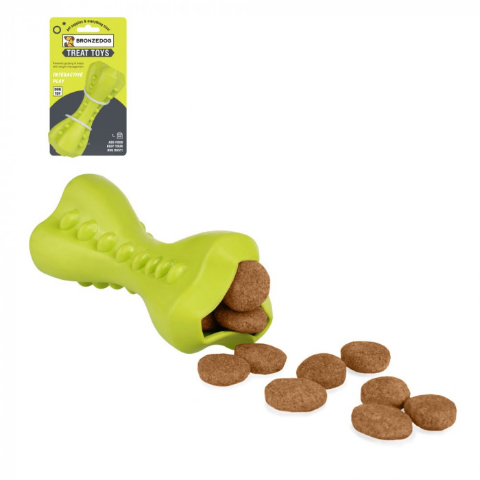 Игрушка для собак Bronzedog SMART мотивационная Кость 12 х 5 см салатовая