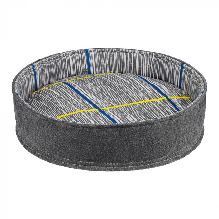 Лежак для собак BronzeDog повсть+бязь Круглий сірий, розмір L