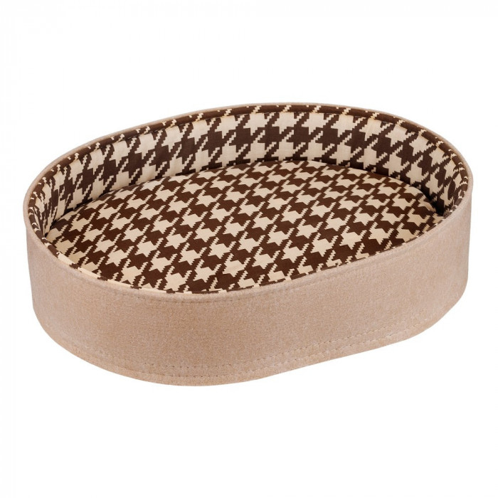 Лежак для собак BronzeDog повсть+бязь Овальний бежевий, розмір S