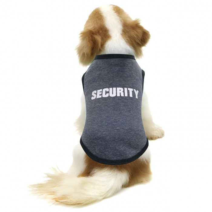 Тепла майка на флісі для собак "Security", сіра, розмір M