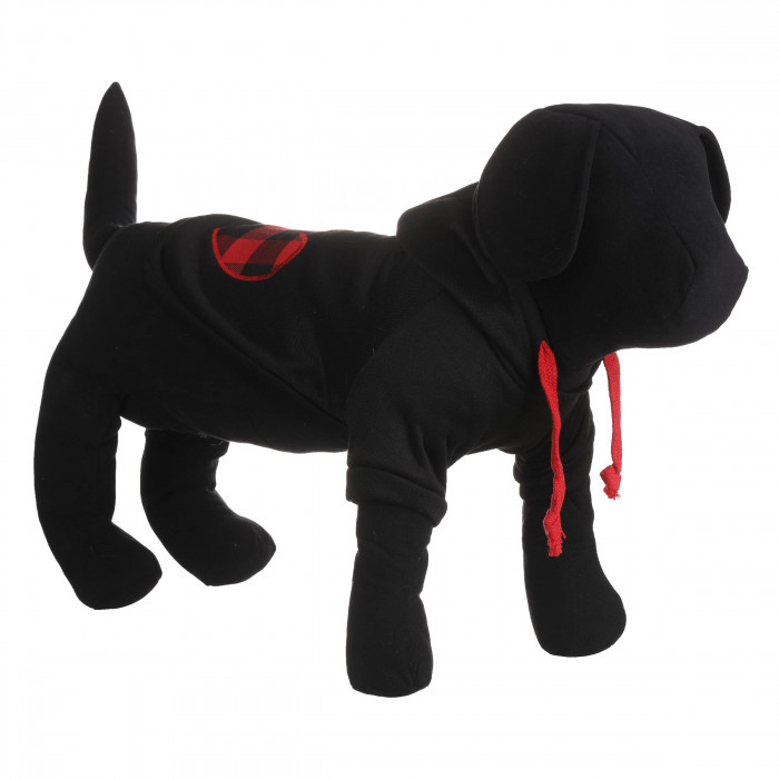 Осінньо-весняне худі для собак "Серце", чорне, розмір 3XL