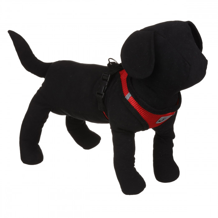 Сітчаста легка шлейка для вигулу собак з повідцем, червона, розмір S