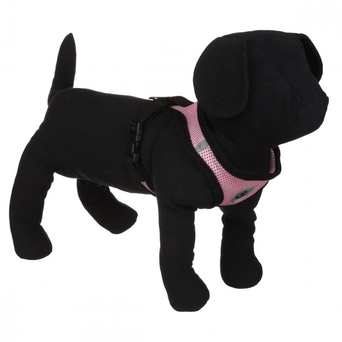 Сітчаста легка шлейка для вигулу собак з повідцем, рожева, розмір S