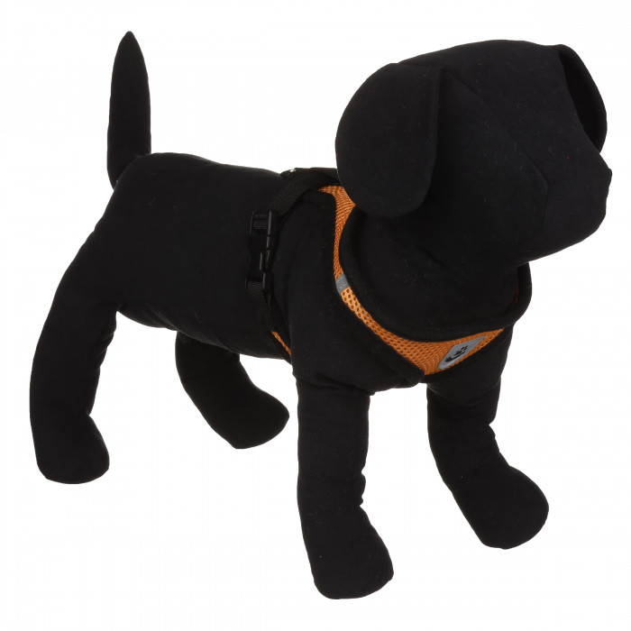 Сетчатая легкая шлейка для выгула собак с поводком, оранжевая, размер S