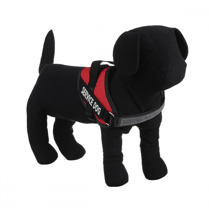 Регульована посилена шлея для собак Service Dog, червона, розмір XS