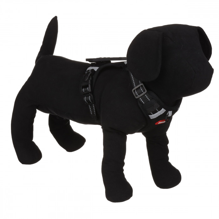 Анатомічна нейлонова шлея для собак "DuoMM", чорна, розмір XS