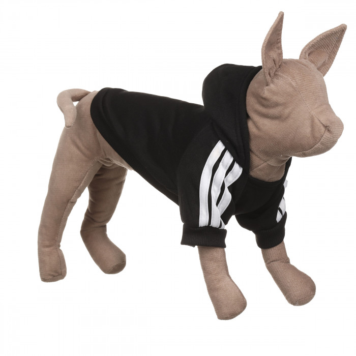 Осінньо-весняна однотонна толстовка для котів та кішок "Спорт", чорна, розмір S