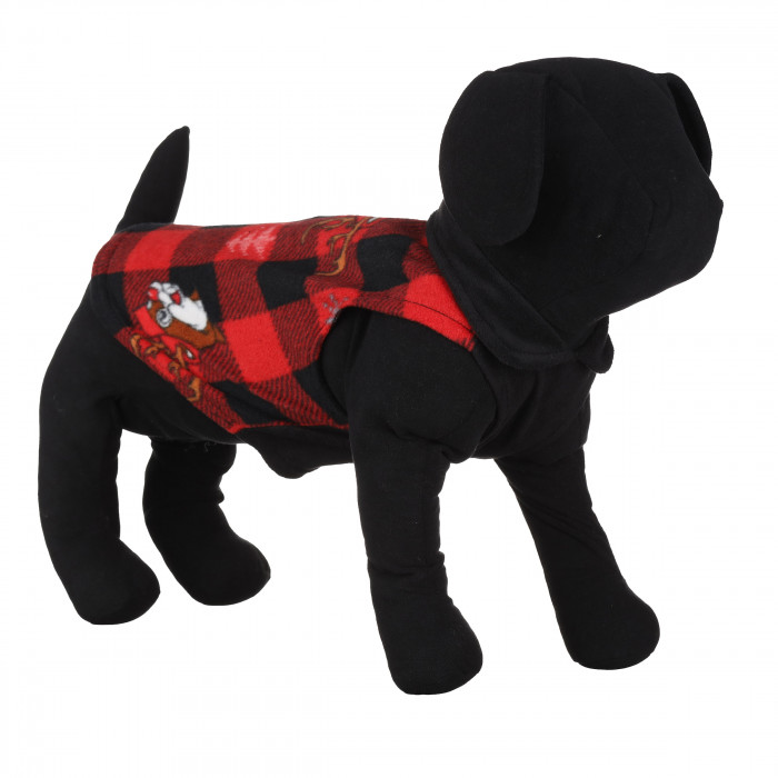 Осеннее-весенний жилет для собак с кольцом "Клетка", красный, размер XS