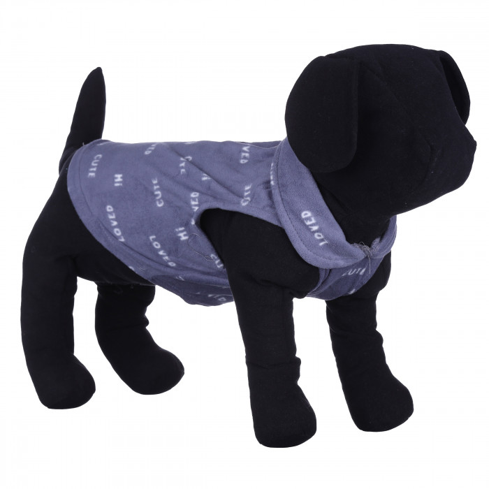 Осеннее-весенний жилет для собак с кольцом "Рисунок", серый, размер XS