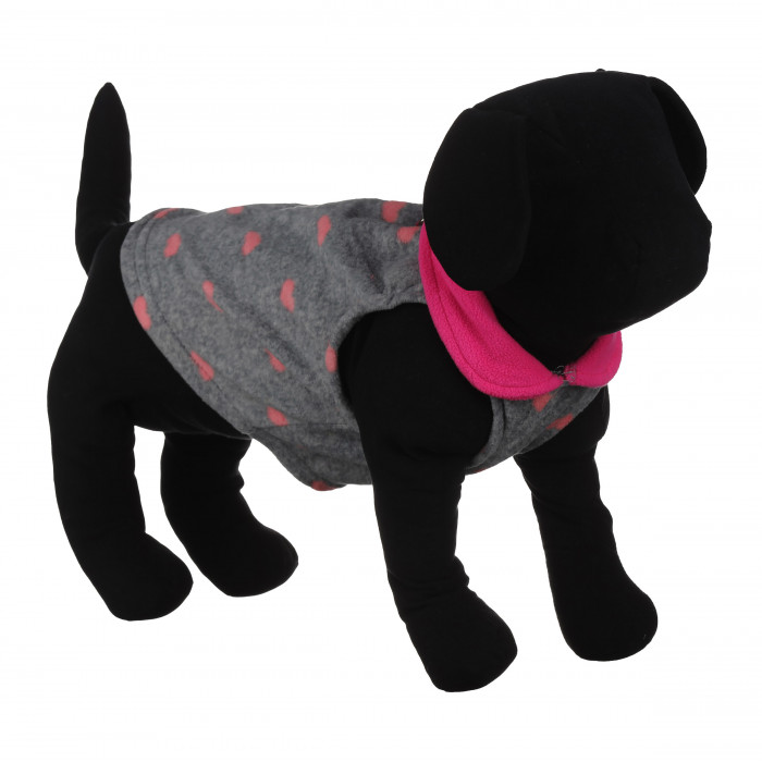 Осеннее-весенний жилет для собак с кольцом "Рисунок", сердечки, размер XS