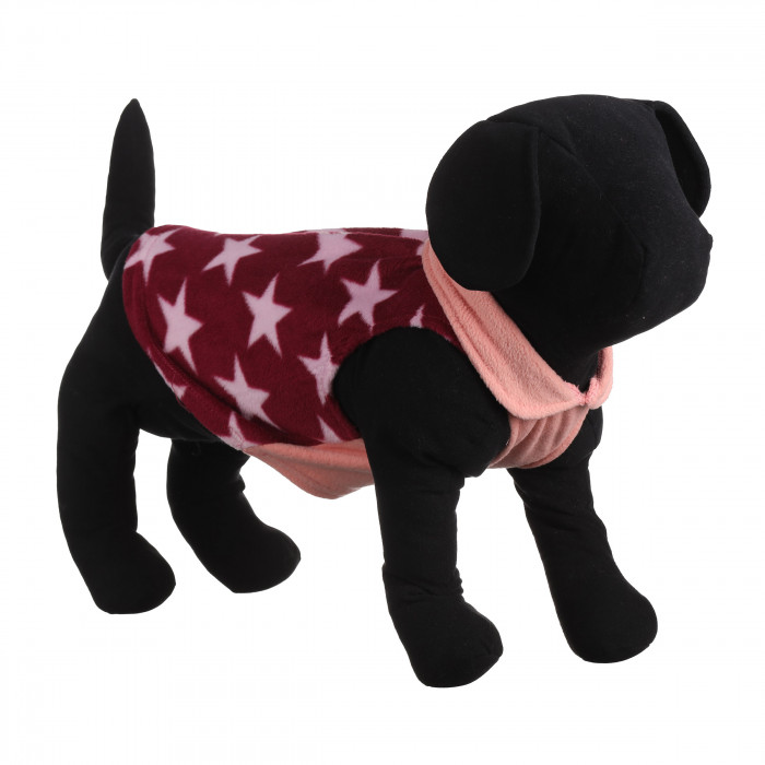 Осеннее-весенний жилет для собак с кольцом "Двухцветная", бордовый, размер XS