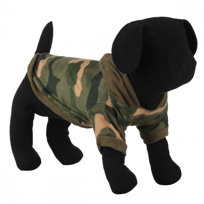 Осіннє весняне тонке худі для собак "Камуфляж", зелене, розмір XS