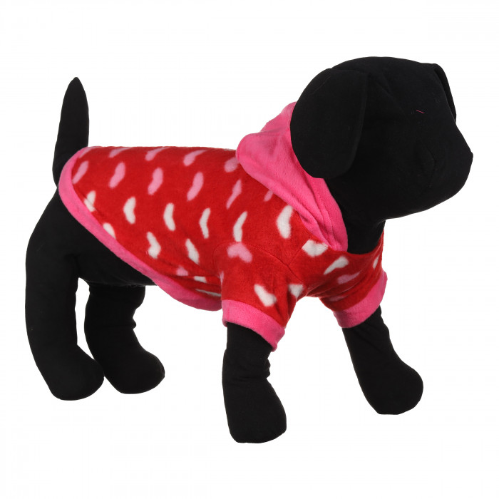 Осіннє весняне тонке худі для собак "Серце", рожеве, розмір XS