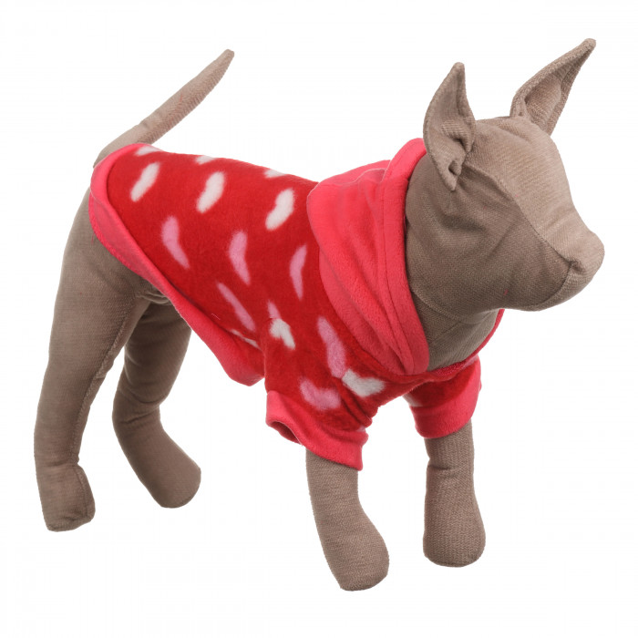 Осіннє весняне тонке худі для котів та кішок "Серце", рожеве, розмір XS