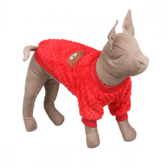 Осінньо-весняний в'язаний махровий светр для котів та кішок, червоний, розмір XS