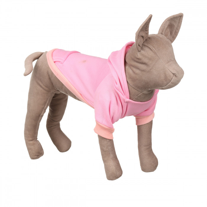 Осінньо-весняне худі з кишенею та капюшоном для котів та кішок "Однотон", рожева, розмір XS