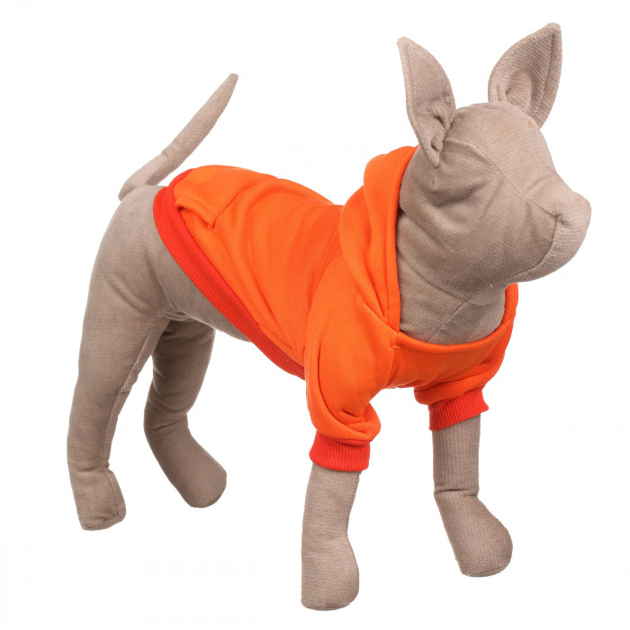 Осінньо-весняне худі з кишенею та капюшоном для котів та кішок "Однотон", помаранчева, розмір XS