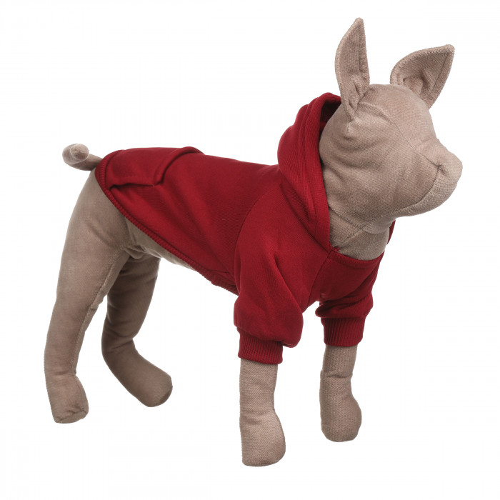 Осінньо-весняне худі з кишенею та капюшоном для котів та кішок "Однотон", червона, розмір XS