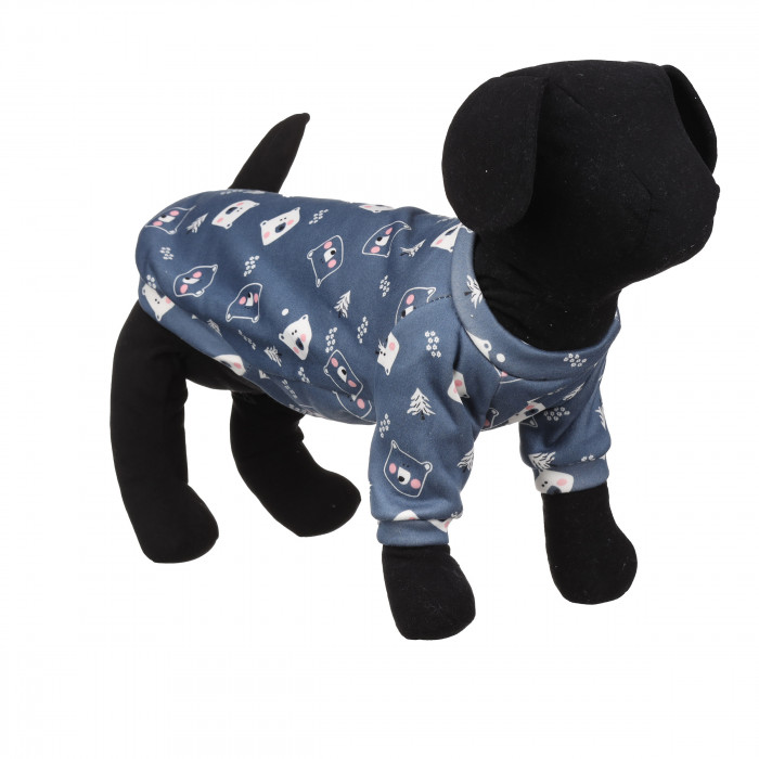 Осеннее-весенний пуловер для собак "Медведи", синий, размер XS