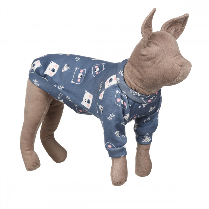 Осінньо-весняний пуловер для котів та кішок "Ведмеді", синій, розмір XS