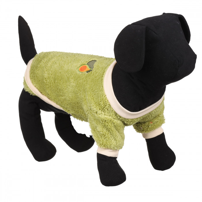 Осінньо-весняний махровий светр для собак "Авокадо", зелений, розмір XS