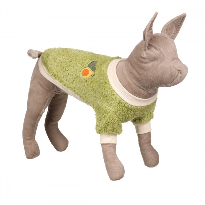 Осінньо-весняний махровий светр для котів та кішок "Авокадо", зелений, розмір XS