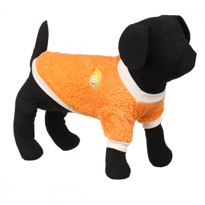 Осеннее-весенний махровый свитер для собак "Лимон", оранжевый, размер XS