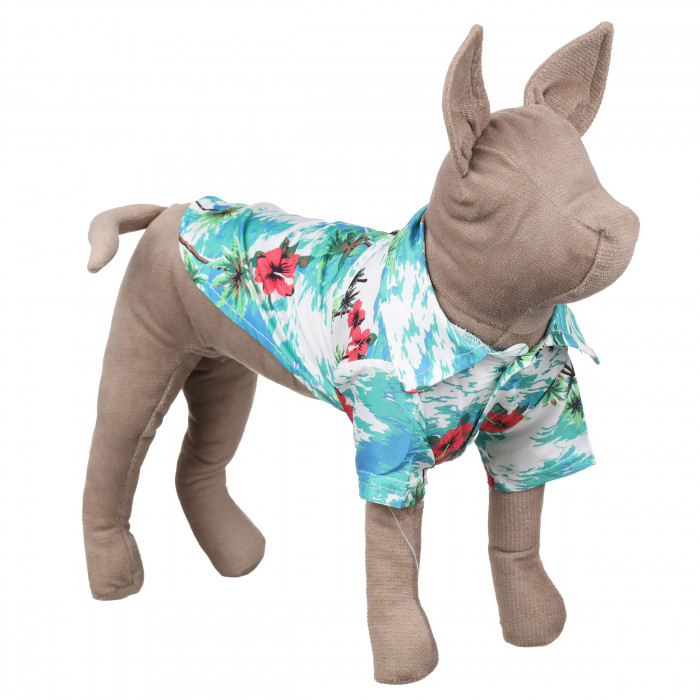 Літня гавайська сорочка для котів та кішок на море, блакитна 2, розмір XS