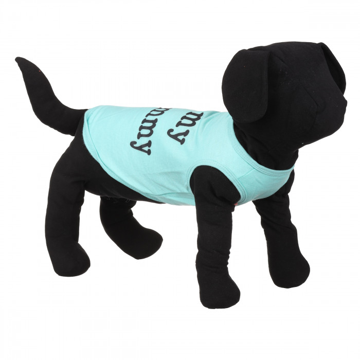 Тепла майка на флісі для собак "Я ЛЮБЛЮ СВОЮ МАМУ", салатова, розмір XS